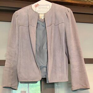 Vintage Neil Martin Genuine Leather Women's Dusty Blue Jacket - Size Medium